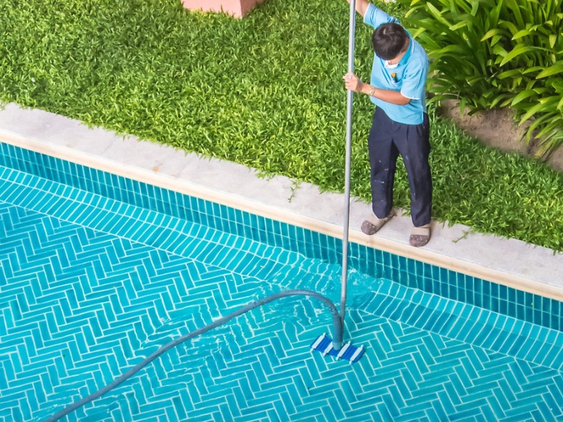 cách xử lý nước hồ bơi bị rêu